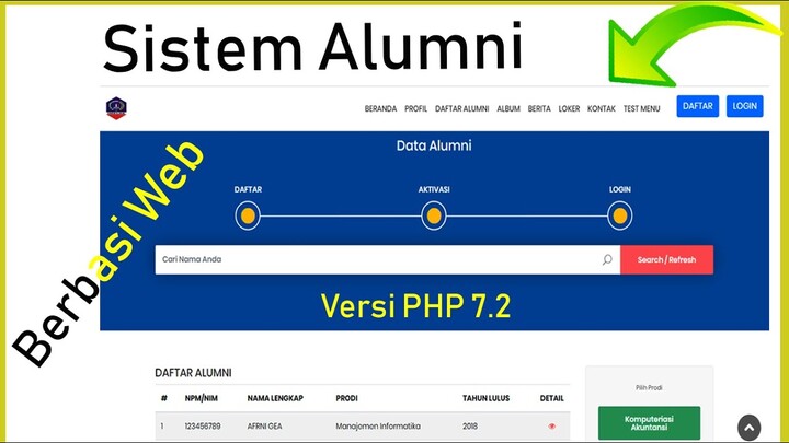 Sistem Informasi Alumni Berbasis Web - Semua Halaman Web Dinamis dan Responsive