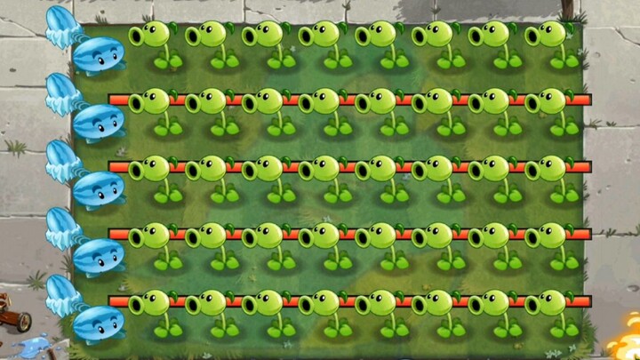 Berbagai tanaman level penuh 5 biji vs 40 biji Pea Shooter level 1 (Plants vs Zombies 2)