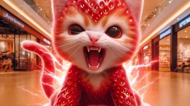 The rescued Strawberry Cat is very grateful and uses up all his energy to rescue his grandmother