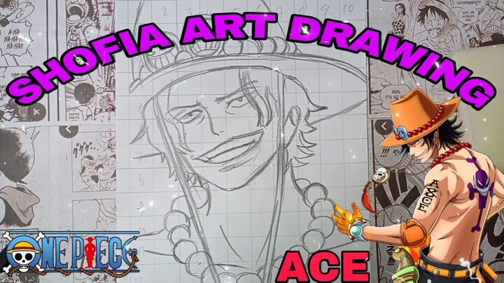drawing ace dari anime one piece