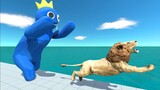 Rainbow Friends Blue Oasis Death Run - Animal Revolt Battle Simulator