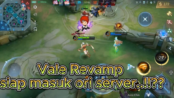 Vale Revamp siap masuk ori server..!!?? | Mobile legends