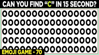 Can You Find C in 15 Second Emoji Game No 70 | Spot The Odd One Out | Alphabet New Puzzles