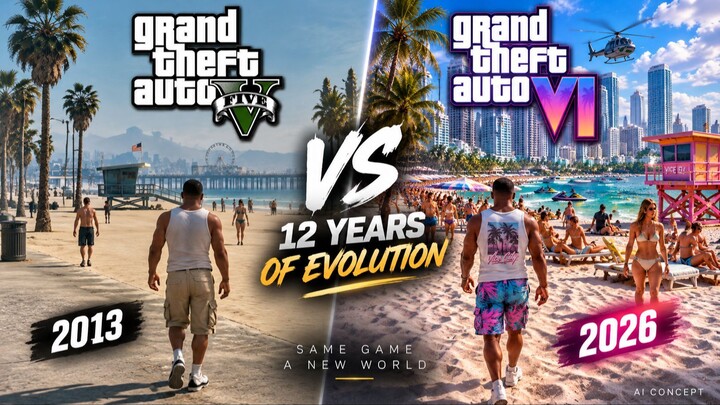 GTA V vs GTA VI: 12 YEARS OF EVOLUTION 🤯🏖️