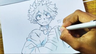 Speed Drawing Deku modal pensil 2B | Brizz_hz