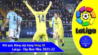 Bảng xếp hạng và Kết quả Vòng 28 Giải VĐQG Tây ban nha LaLiga 2021-22