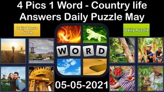 4 Pics 1 Word - Country life - 05 May 2021 - Answer Daily Puzzle + Daily Bonus Puzzle