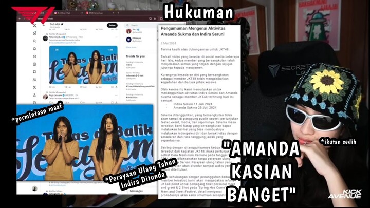 Reaksi Ci Adel Liat Hukuman dan Video Permintaan Maaf Amanda & Indira JKT48
