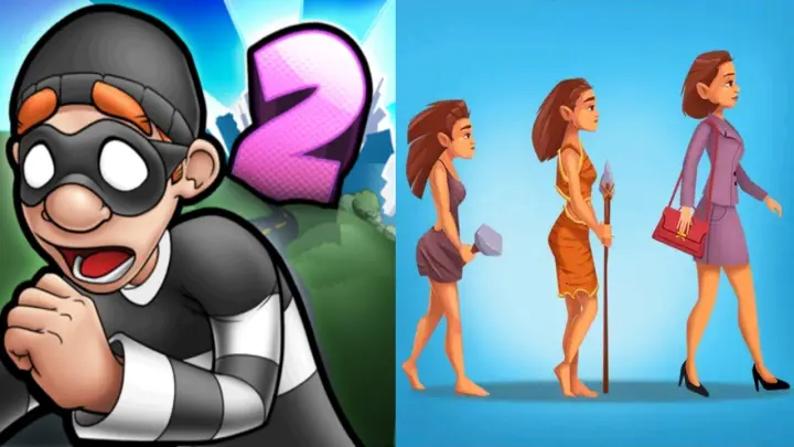 Robbery Bob 2 vs Human Evolution Run 3D Gameplay Android,ios Part 2