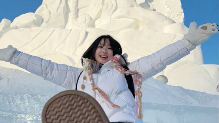Koreans visit the Ice and Snow World! This is a true winter kingdom—everything is so white, it’s so 