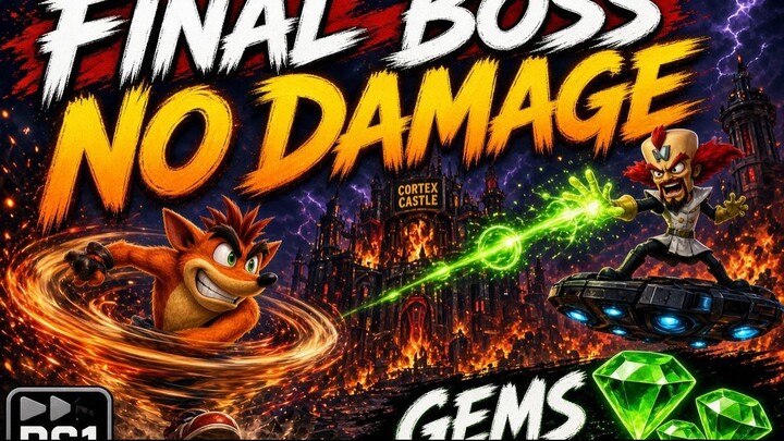 Crash Bandicot 1 - #43 Final Boss DR. Neo Cortex (No Damage + Gems)  [PS1] [Play