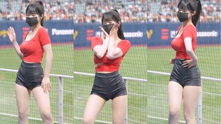 4k Korea dewi pemandu sorak menari penggemar menembak wanita cantik bersorak kelompok gadis hidup pa
