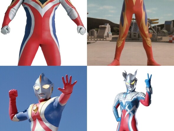 Ultraman dengan warna merah dan biru tidak lemah