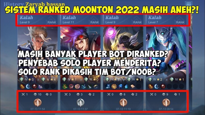 Bahas Sistem Ranked Moonton 2022! SOLO RANK Kok Bisa Dapet Tim/Musuh BOT?! Mobile Legends