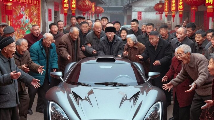 How do the elderly villagers react when people return to the village for the New Year in different c