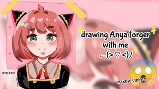 Anya Forger | Draw Anya in Ibis paint x | Make ai vidio generate?! (☉｡☉)!