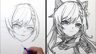 How to Draw KEQING [Genshin Impact] - Cara Menggambar Anime