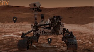 Mars rover Curiosity takes pictures of the surface of Mars