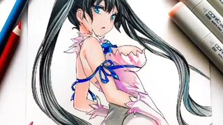 Drawing Hestia Sama DanMachi