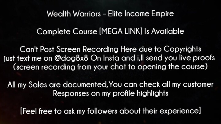 Wealth Warriors Course Elite Income Empire download