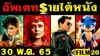 อัพเดทรายได้หนัง Top Gun Maverick - Dr.Strange 2 - Fantastic Beasts 3 - Sonic 2  อื่นๆ ณ 30 พ.ค. 65