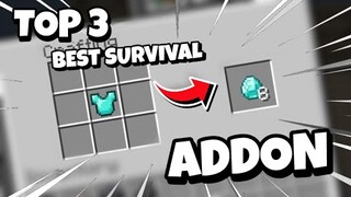 Top 3 Best Survival Addons In Minecraft P.E. | MCPE | 1.16.40+