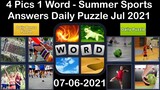 4 Pics 1 Word - Summer Sports - 06 July 2021 - Answer Daily Puzzle + Daily Bonus Puzzle