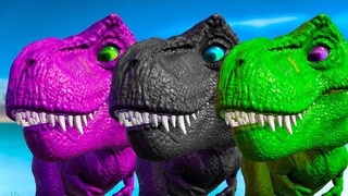 T-REX COLOR PACK vs TRICERAPTOPS vs CARNOTAURUS vs GIGANOTOSAURUS - Jurassic World Evolution