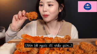 Mukbang đùi gà chiên  #anngon