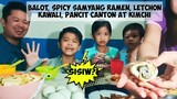 Balot, Spicy Samyang Ramen, Crispy letchon kawali, Kimchi,  Pancit Canton|Family Mukbang #3