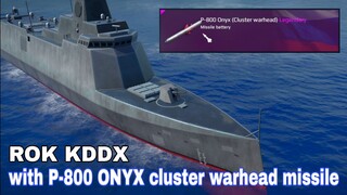 Modern Warships: ROK KDDX equipped with P-800 Cluster Warhead missile. online match gameplay.