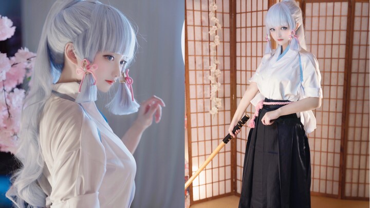 [Detektif rakun] "Bunga-bunga mekar, dan ada saatnya untuk bangun dari mimpi" Genshin Impact Ayaka Kamari cos