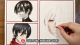 Draw Mikasa Ackerman in 3 styles: manga, anime, and realism!