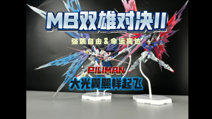 带光翼怎么飞？MB双雄光翼版动作 强袭自由命运高达