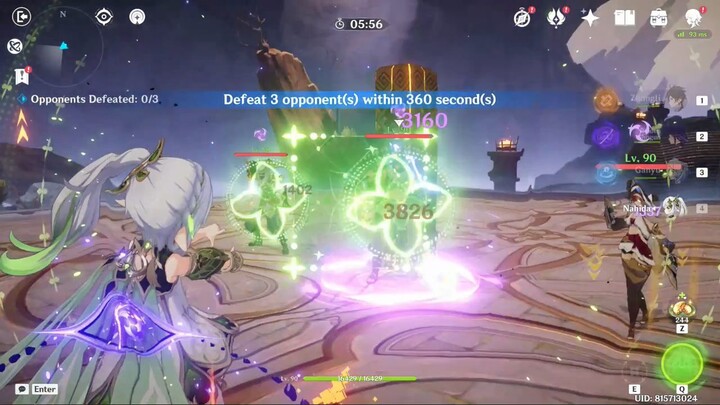 Nahida dan Raiden di domain Spire Of Solitary Enlightenment