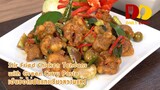 Stir Fried Chicken Tendons with Green Curry Paste | Thai Food | เอ็นข้อไก่ผัดเขียวหวาน