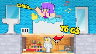 TÔ GÀ THỬ THÁCH 24H XÂY CĂN NHÀ SIÊU BÍ MẬT BÊN DƯỚI PHÒNG TẮM NABEE TRONG MINECRAFT VÀ CÁI KẾT...