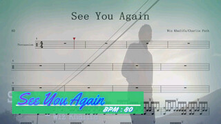 Versi Pertunjukan Drum See You Again Lembar Musik Drum Dinamis