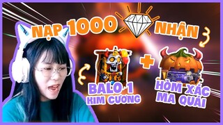 [FREE FIRE] Misthy nạp 1k kim cương nhận Balo Halloween &amp; Hòm xác ma quái!!