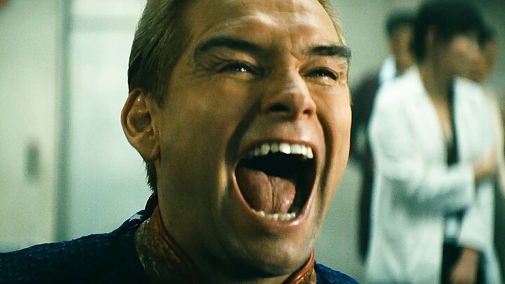 When Homelander returns to the lab where he was once held captive to liquidate, how can the employee