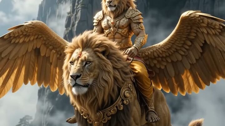 Wrath of the Divine: Lord Narasimha Soaring Through the Skies