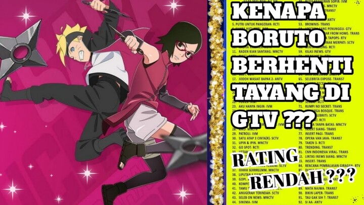 Boruto Berhenti Tayang di Gtv || Karena Rating?? Begini Alasannya !!!