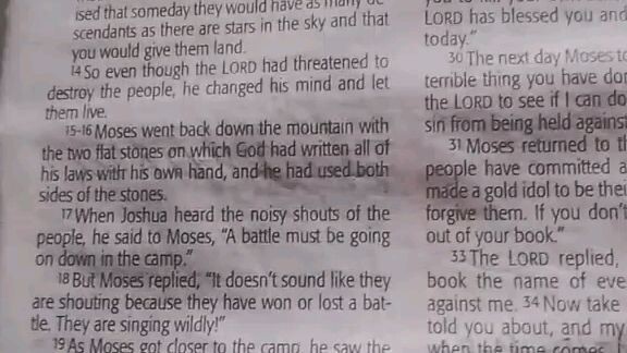 Daily Verse.        Exodus 32:15-18