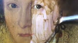 一幅1617年的面板油画，去除表面的光油之后，居然是这样的