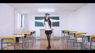 Sexy Asian school girl dance in black stocking