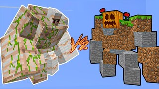 Giant Iron Golem Vs. Stone Dirt Golem in Minecraft