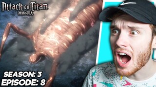 LORD REISS' HUGE TITAN FORM! Attack on Titan Ep. 8 (Season 3) REACTION