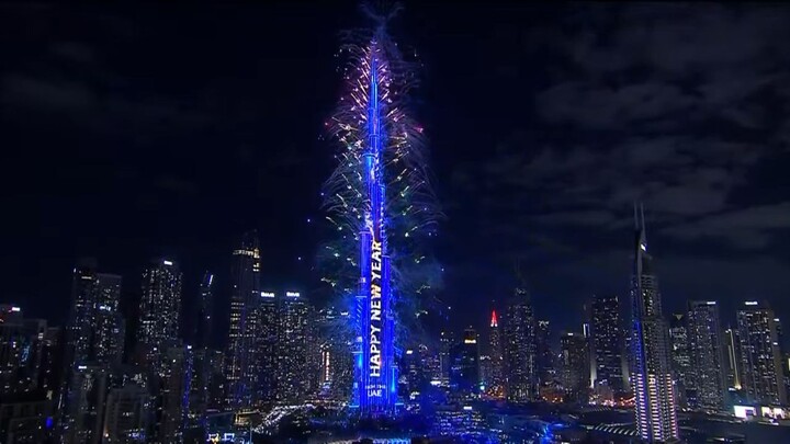 Feliz Año Nuevo 2026 En Dubai Emiratos Árabes Unidos