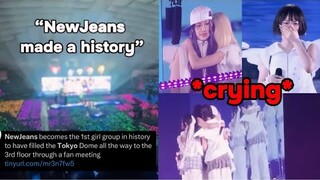 NewJeans getting emotional at their fanmeeting at Tokyo Dome (they made a history)