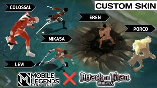 NEW❗ Mlbb X Attack On Titan FULL SQUAD | Mikasa, Eren, Levi